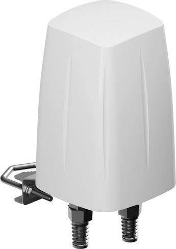 Antena exterior 7-em-1 Teltonika PR1DCA70 (4x 5G/LTE, 2x Wi-Fi, 1x GPS). Construção ABS IP67, montagem flexível (teto/parede/mastro) para soluções IoT e frotas.