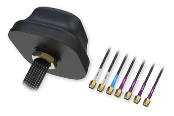 Antena de teto 7-em-1 Teltonika (PR1KC640). A solução "all-in-one" com 4x 5G MIMO, 2x Wi-Fi Dual-Band e 1x GNSS (GPS) ativo. IP67, cabos 3m. Ideal para veículos (RUTX50). - PR1KC640
