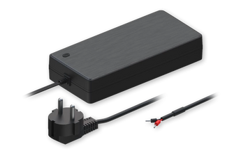 Fonte de alimentação 250W (PR320EUA) da Teltonika. Saída 54V / 4.62A. Ficha EU (Type F) e saída de 2-pinos (terminais) para switches PoE TSW. - PR320EUA