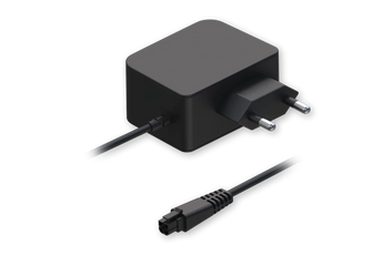 Fonte de alimentação oficial Teltonika (PR3PXEU3). 18W (12V / 1.5A) com ficha EU (Tipo C) e conector industrial de 4-pinos. Eficiência Nível VI. - PR3PXEU3