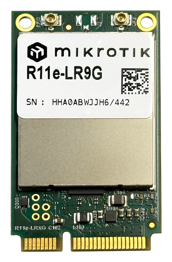 Adicione LoRaWAN à sua RouterBOARD com a placa R11e-LR9G da MikroTik. Concentrador de 915MHz com GPS integrado e sensibilidade de receção melhorada. - R11E-LR9G