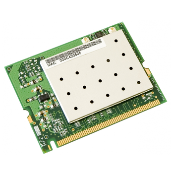 A placa wireless universal da MikroTik. A R52 é uma placa miniPCI dual-band (2.4/5GHz) 802.11a/b/g, ideal para adicionar conectividade sem fios a qualquer RouterBOARD. - R52