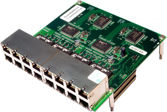 Daughterboard de expansão Mikrotik RB816. Adiciona 16 portas Ethernet 10/100 à sua RouterBOARD RB800 ou RB600. Ideal para firewalls ou switches L3. - RB816