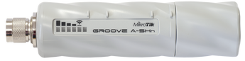 Ponto de acesso exterior "tudo-em-um" da MikroTik. O GrooveA 52HPn é um kit completo com antena omni, rádio dual-band (2.4/5GHz) selecionável e RouterOS L4. - RBGROOVEA52HPN