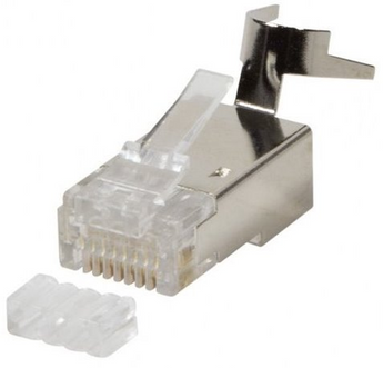 Conector RJ45 Cat.7 STP blindado, projetado para cabos de Categoria 6A e Categoria 7 - RJ45-TD110C7