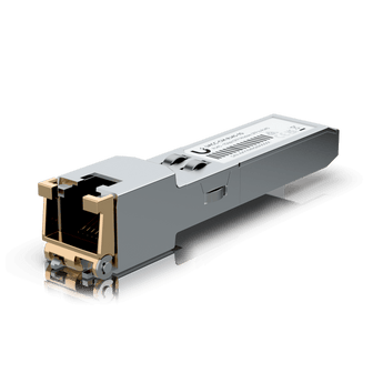 Transceiver SFP para RJ45 que suporta ligações de 1 Gbps até 100 metros. - UACC-CM-RJ45-1G