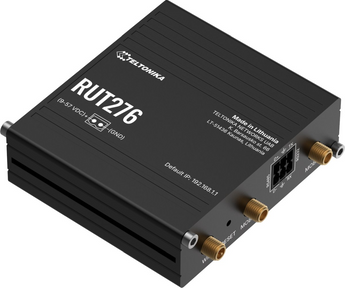 Router Teltonika RUT276. 5G RedCap (223 Mbps), 4G Cat 4, Wi-Fi 4, interfaces RS232/RS485. Compacto e industrial. Ideal para IoT/M2M. - RUT276000000