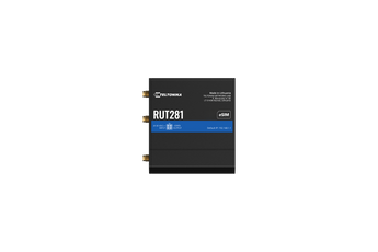 Teltonika RUT281. Router industrial 4G LTE Cat 4 ultra-compacto. Suporta 1x eSIM e 1x Mini SIM com comutação automática. Wi-Fi 4, 2x Fast Ethernet, I/O e RutOS. - RUT281000000