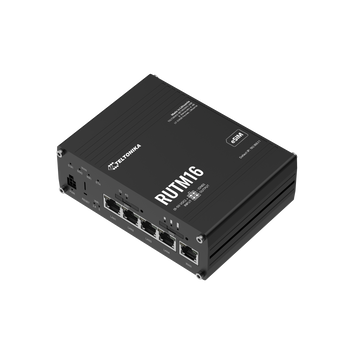 Teltonika RUTM16. Router Industrial 4G LTE Cat 6 (300Mbps). Dual SIM + eSIM. 5x Portas Gigabit. Wi-Fi AC Dual Band. GPS/GNSS. RutOS. Caixa de alumínio robusta. - RUTM16000000