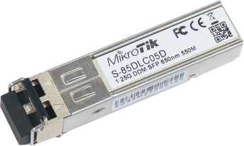 O S-85DLC05D é um transceiver SFP de 1,25?Gb com conector Dual LC a 850?nm, para ligações em fibra multimodo até 550?m, com suporte DDM. - S-85DLC05D