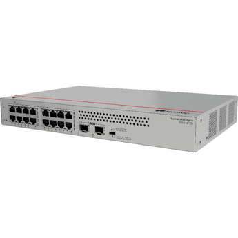 Switch de Acesso Huawei S110-16T2S com 16 portas Gigabit Ethernet e 2 portas GE SFP para fibra. Capacidade de 36 Gbit/s e design de metal silencioso. - S110-16T2S