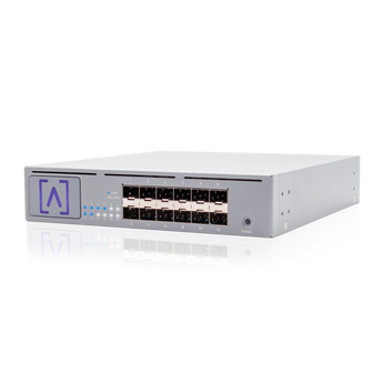 Switch de distribuição de 12 portas SFP+ da Alta Labs. O S12 é totalmente gerível na nuvem, oferece conectividade de 10 Gbps e montagem flexível. - S12