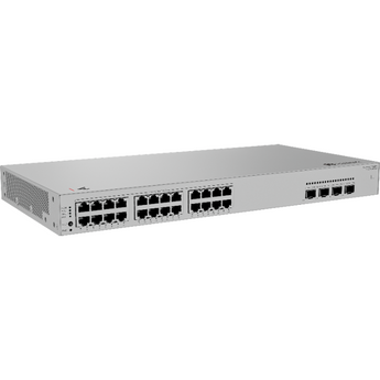 24 portas GE PoE+ (400W), 2 uplinks 10G SFP+ e 2 uplinks 2.5G SFP. Capacidade de 98 Gbit/s. - S220S-24P4JX