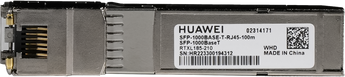 Módulo Huawei SFP-1000BaseT. Converte uma porta SFP para RJ45 (10/100/1000 Mbps). Ideal para 100m sobre cabo de rede. PN 02314171. - SFP-1000BASET