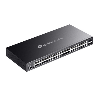 TP-Link Omada SG5452X. Switch L3 Managed. 48 Portas Gigabit + 4 Uplinks 10G SFP+. Stacking Físico (4 Unidades). Roteamento OSPF/RIP. Design Fanless (Silencioso). Gestão Omada SDN. - SG5452X