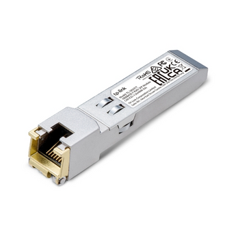 TP-Link TL-SM331T. Módulo SFP para RJ45 (Cobre). Velocidade Gigabit (1.25 Gbps). Alcance até 100m em Cat5e. Baixo consumo de energia. Caixa metálica. - SM331T