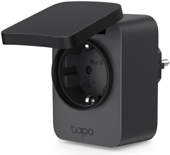 TP-Link Tapo P410M. Tomada Wi-Fi Inteligente Exterior (IP54). Suporta 3680W/16A. Certificação Matter. Monitorização de energia e produção solar. Controlo por voz e agendamento. - TAPO P410M