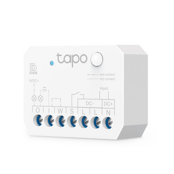 TP-Link Tapo S110E. Módulo Smart Switch Wi-Fi + Bluetooth. Modos Contacto Seco (Garagem/Caldeira) e Húmido (Luzes). Suporte Matter. Monitorização de Energia. Instalação em caixa de aparelhagem. - TAPO S110E