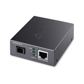 Conversor Gigabit TP-Link TL-FC311A-2. Porta RJ45 para Fibra SC Monomodo. Tecnologia WDM (1 Fibra). Alcance até 2km. Tx 1550nm / Rx 1310nm. - TL-FC311A-2