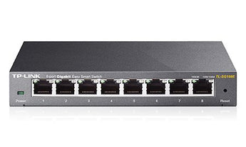 Switch TP-Link TL-SG108E Easy Smart. 8 portas RJ45 Gigabit (Plug and Play). Chassis de metal (Fanless). Suporta VLAN, QoS, IGMP Snooping e gestão Web. - TL-SG108E