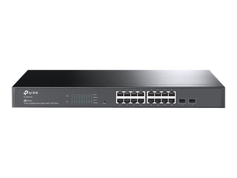 TP-Link Omada TL-SG2218. Switch Smart Gerido L2+ JetStream. 16 Portas Gigabit RJ45 + 2 Slots SFP. Design Fanless (Silencioso). Roteamento Estático. Gestão Centralizada Omada Cloud. - TL-SG2218