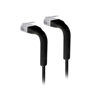 Cabo de rede ultra-fino de 1m da Ubiquiti. A sua capa de proteção RJ45 flexível e dobrável é ideal para instalações em espaços apertados. Suporta Gigabit e PoE+++. - U-CABLE-PATCH-1M-RJ45-BK