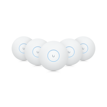 Pack de 5 pontos de acesso UniFi 7 Pro. Leve a sua rede ao futuro com Wi-Fi 7, a banda de 6 GHz livre de interferências e um uplink de 2.5 GbE. - U7-PRO-5