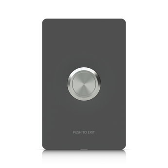 Botão de saída (push-to-exit) oficial para o sistema UniFi Access da Ubiquiti. Inclui espelhos em preto e branco e é certificado para 1.000.000 de cliques. - UA-BUTTON