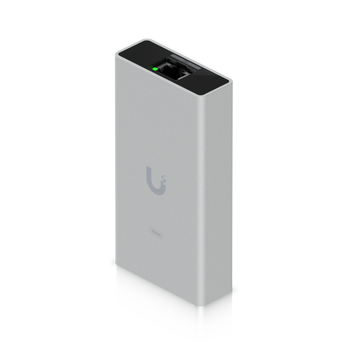 Adaptador de rede "plug-and-play" da Ubiquiti que converte USB-C numa porta RJ45 de 10GbE. Ideal para portáteis e para a máxima velocidade de rede. - UACC-ADAPTER-RJ45-USBC-10GE