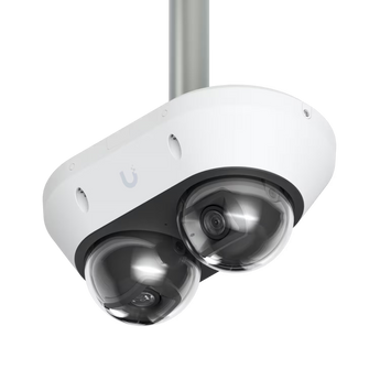 Suporte de teto tipo pendente Ubiquiti (UACC-AI-MS-2-PM-W) em liga de alumínio para a câmara UniFi AI Multi Sensor 2. Rosca G3/4" e acabamento em branco.