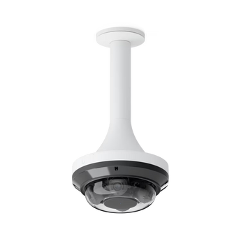 Suporte de teto estilo pendente Ubiquiti (UACC-AI-MS-4-PM-W) para a câmara UniFi AI Multi Sensor 4. Fabricado em liga de alumínio com conector roscado NPS 1.5".