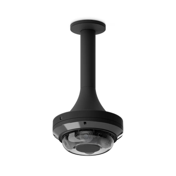 Suporte de teto estilo pendente Ubiquiti (UACC-AI-MS-4-PM-B) para a câmara UniFi AI Multi Sensor 4. Fabricado em liga de alumínio com conector roscado NPS 1.5".