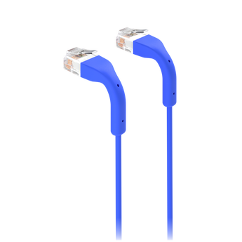 Cabo patch Ubiquiti azul de 1 m, ultrafino de 2,5 mm, até 10 GbE e PoE+++, com conectores RJ45 flexíveis. Unidade individual para interiores.