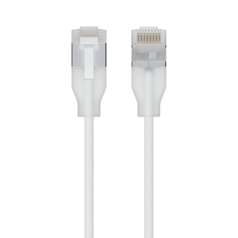 Cabo de rede trançado de 1m da Ubiquiti com tecnologia Etherlighting. Categoria 6A para 10 Gbps, design ultra-fino e conectores iluminados. - UACC-CABLE-PATCH-EL-C6A-1M-W