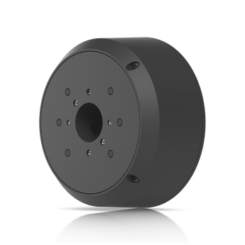 Caixa de derivação (junction box) preta da Ubiquiti para uma instalação limpa e segura das suas câmaras UniFi Bullet, Dome e Turret. Resistente a vandalismo. - UACC-CAMERA-JB-B