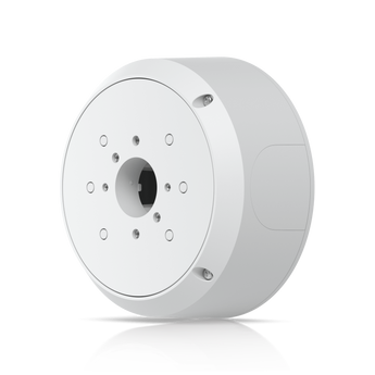 Caixa de derivação (junction box) branca da Ubiquiti para uma instalação limpa e segura das suas câmaras UniFi Bullet, Dome e Turret. Resistente a vandalismo. - UACC-CAMERA-JB-W