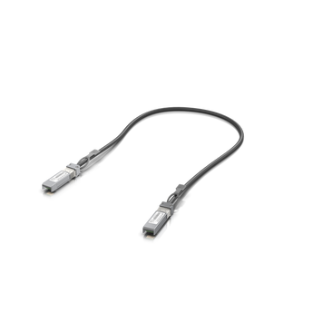 Cabo Direct Attach (DAC) passivo de 0.5m da Ubiquiti. Suporta 1G, 10G e 25G, ideal para ligações de baixa latência dentro de racks com equipamentos SFP/SFP+/SFP28. - UACC-DAC-SFP28-0.5M