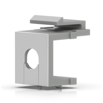 Pack de 12 inserções keystone cegas (UACC-Keystone-Blank-Insert-TH). Com design "through-hole" (passa-cabos) para gestão de cabos. - UACC-KEYSTONE-BLANK-INSERT-TH