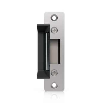 Ubiquiti UACC-Lock-Strike-Safe-15mm. Fechadura elétrica de testa (Electric Strike). Tipo Fail-Safe (abre sem energia). Força de retenção 1.200kg. Compatível com UniFi Access Hubs. - UACC-LOCK-STRIKE-SAFE-15MM