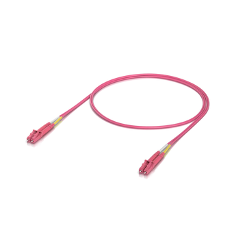 Ubiquiti UACC-OFC-M2-LULU-1M. Patch cord de fibra ótica OM4 Multi-Mode de 1 metro. Conectores LC-LC Duplex UPC. Revestimento LSZH Cor-de-rosa. Ideal para ligações 10G a 100G. - UACC-OFC-M2-LULU-1M