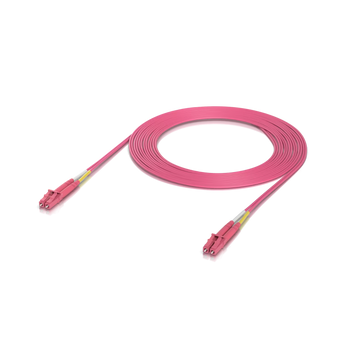 Ubiquiti UACC-OFC-M2-LULU-2M. Patch cord de fibra ótica OM4 Multi-Mode de 2 metros. Conectores LC-LC Duplex UPC. Revestimento LSZH Cor-de-rosa. Ideal para ligações 10G a 100G. - UACC-OFC-M2-LULU-2M
