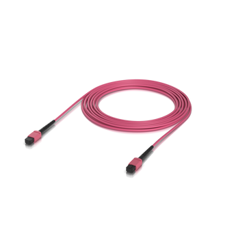 Patch cord de fibra ótica de 5m da Ubiquiti com conectores MPO-12. Fibra Multi-Modo OM4 de 12 vias, ideal para ligações de 100Gbps em data centers. - UACC-OFC-MA-MPMP-5M