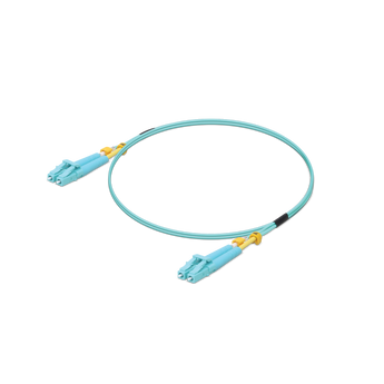 Patch cord de fibra ótica Duplex de 2m da Ubiquiti. Fibra Multi-Modo OM3 (50/125µm) com conectores LC-LC, ideal para ligações de 10Gbps em bastidor. - UACC-OFC-MM-2M