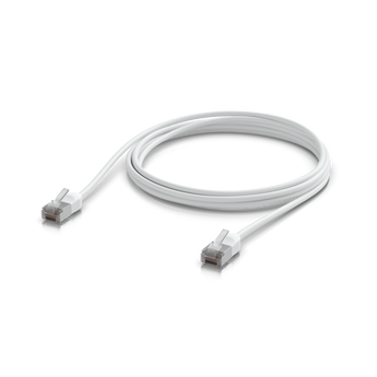 Cabo de rede para exterior de 3m da Ubiquiti. Categoria 6A para 10Gbps, blindado (F/UTP) e com revestimento TPE resistente a UV. Design ultra-fino. - UACC-PATCH-OUTDOOR-C6A-3M-W