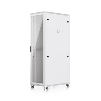 Ubiquiti UACC-Rack-42U-1000-G. Bastidor de 42U com 1000mm de profundidade. Porta frontal em vidro. Entregue montado. Inclui ventilação e gestão de cabos vertical. - UACC-RACK-42U-1000-G