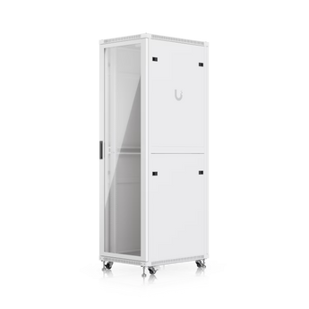 Ubiquiti UACC-Rack-42U-800-G. Bastidor de chão 42U com porta frontal em vidro temperado. Entregue totalmente montado. Inclui módulo de ventilação, painéis laterais removíveis e rodízios. - UACC-RACK-42U-800-G