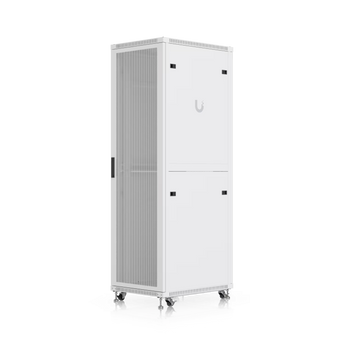 Ubiquiti UACC-Rack-42U-800-P. Bastidor de chão 42U (600x800mm). Entregue totalmente montado. Inclui módulo de ventilação, portas perfuradas e rodízios. Carga até 800kg. - UACC-RACK-42U-800-P
