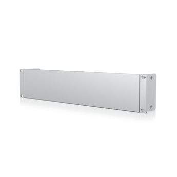 Painel cego de 2U da Ubiquiti para cobrir espaços não utilizados em bastidores de 19". Melhora a estética e otimiza o fluxo de ar para um melhor arrefecimento. - UACC-RACK-PANEL-BLANK-2U