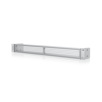 Ubiquiti UACC-RACK-PANEL-VENTED-1U. Painel cego de 1U com grelha de ventilação. Acabamento em alumínio prateado compatível com estética UniFi. Aço SPCC robusto. - UACC-RACK-PANEL-VENTED-1U
