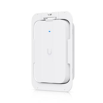 Acessório de montagem embutida (Flush Mount) Ubiquiti para o Access Point U7 Pro XG Wall. Acabamento discreto, construção robusta em policarbonato e alumínio.